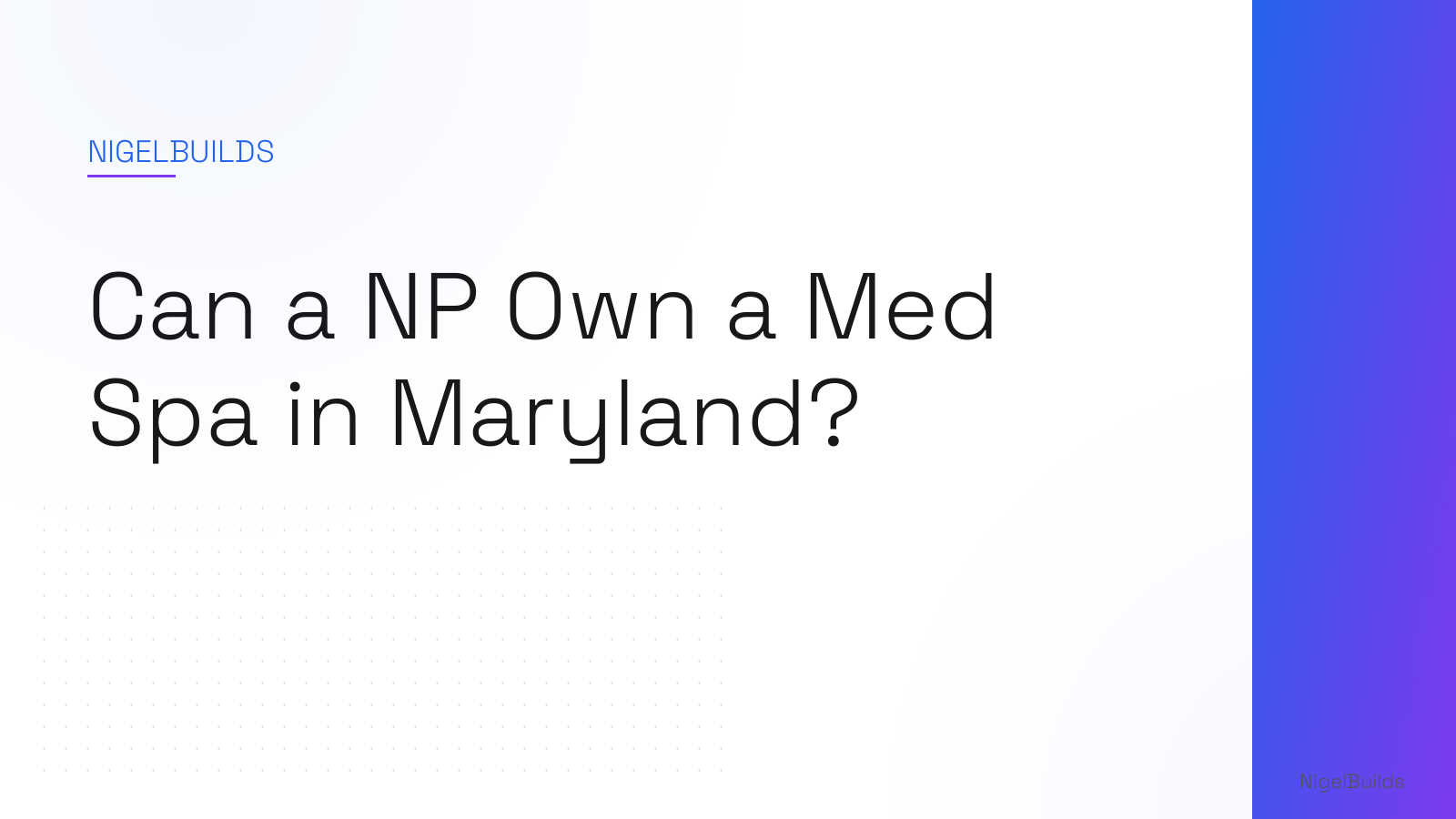Editorial illustration for the article: Can a NP Own a Med Spa in Maryland?
