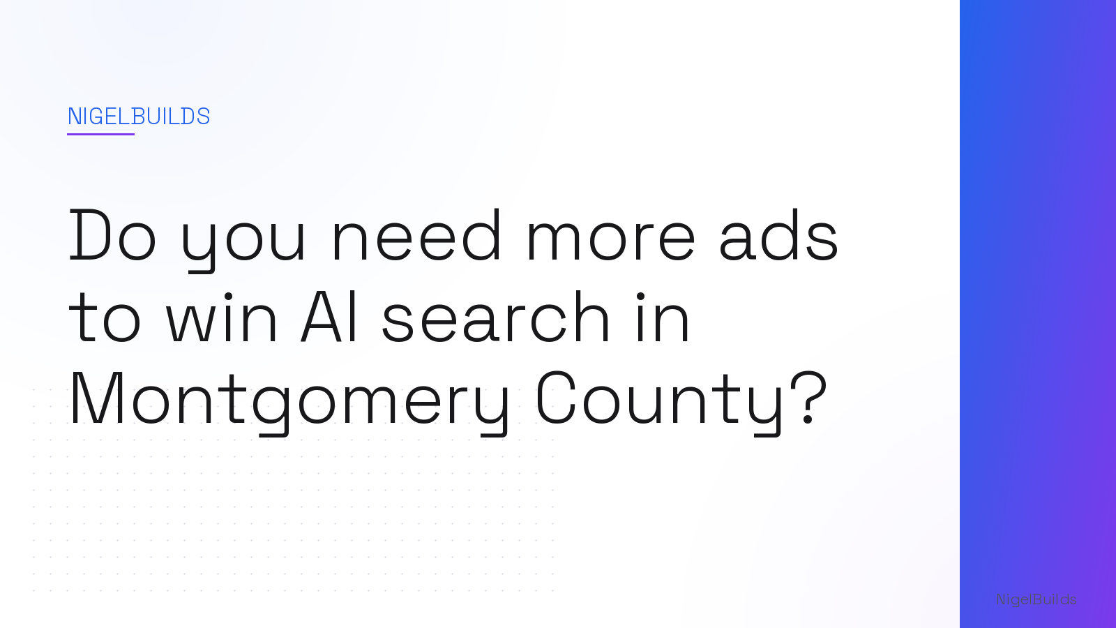 Editorial illustration for the article: Do you need more ads to win AI search in Montgomery County?