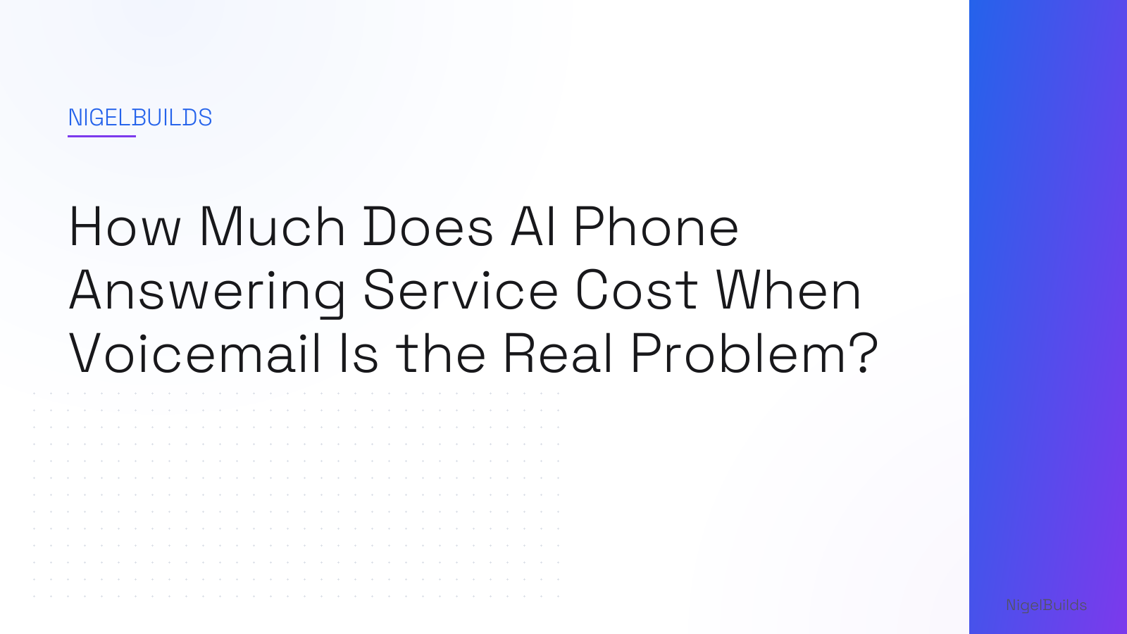 Editorial illustration for the article: How Much Does AI Phone Answering Service Cost When Voicemail Is the Real Problem?