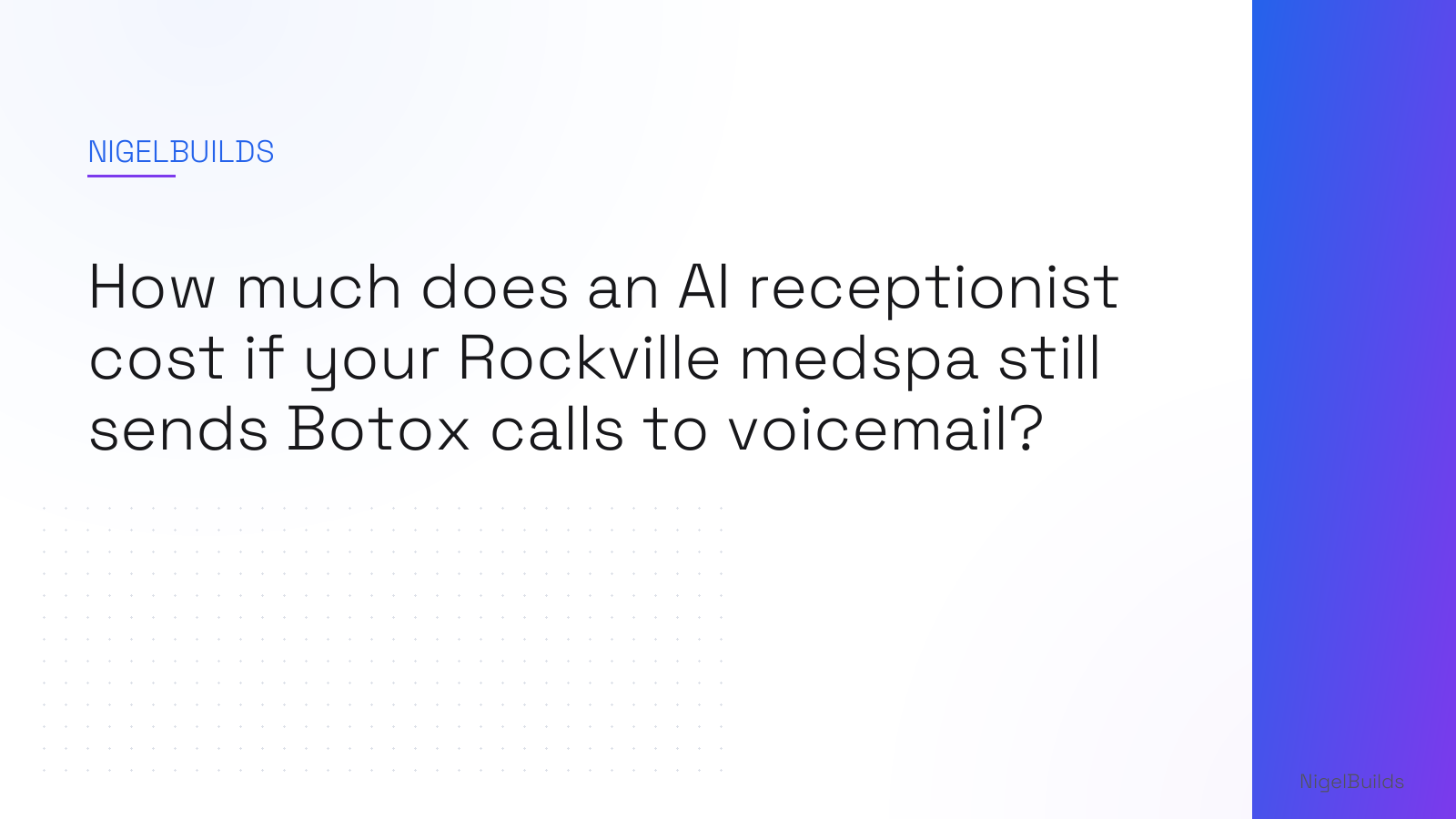 Editorial illustration for the article: How much does an AI receptionist cost if your Rockville medspa still sends Botox calls to voicemail?
