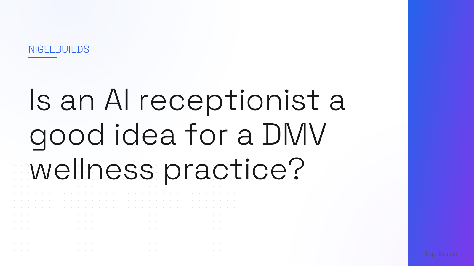 Editorial illustration for the article: Is an AI receptionist a good idea for a DMV wellness practice?
