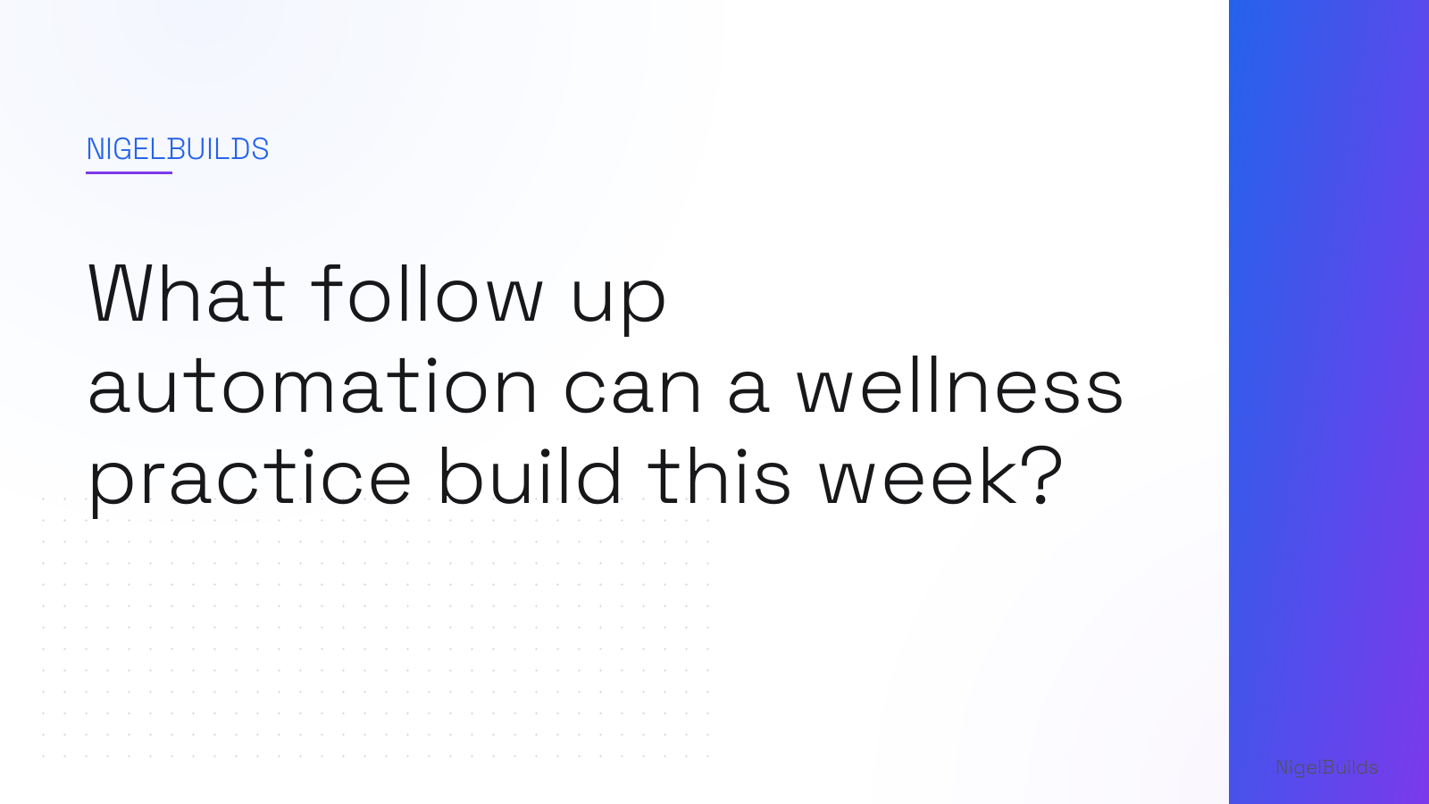Editorial illustration for the article: What follow up automation can a wellness practice build this week?