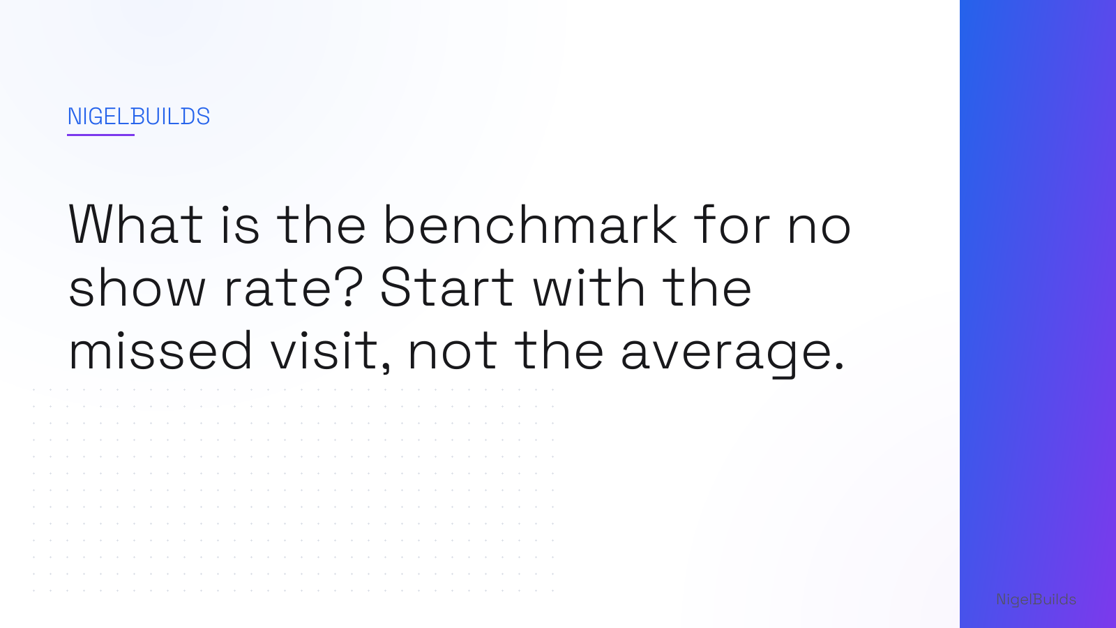 Editorial illustration for the article: What is the benchmark for no show rate? Start with the missed visit, not the average.