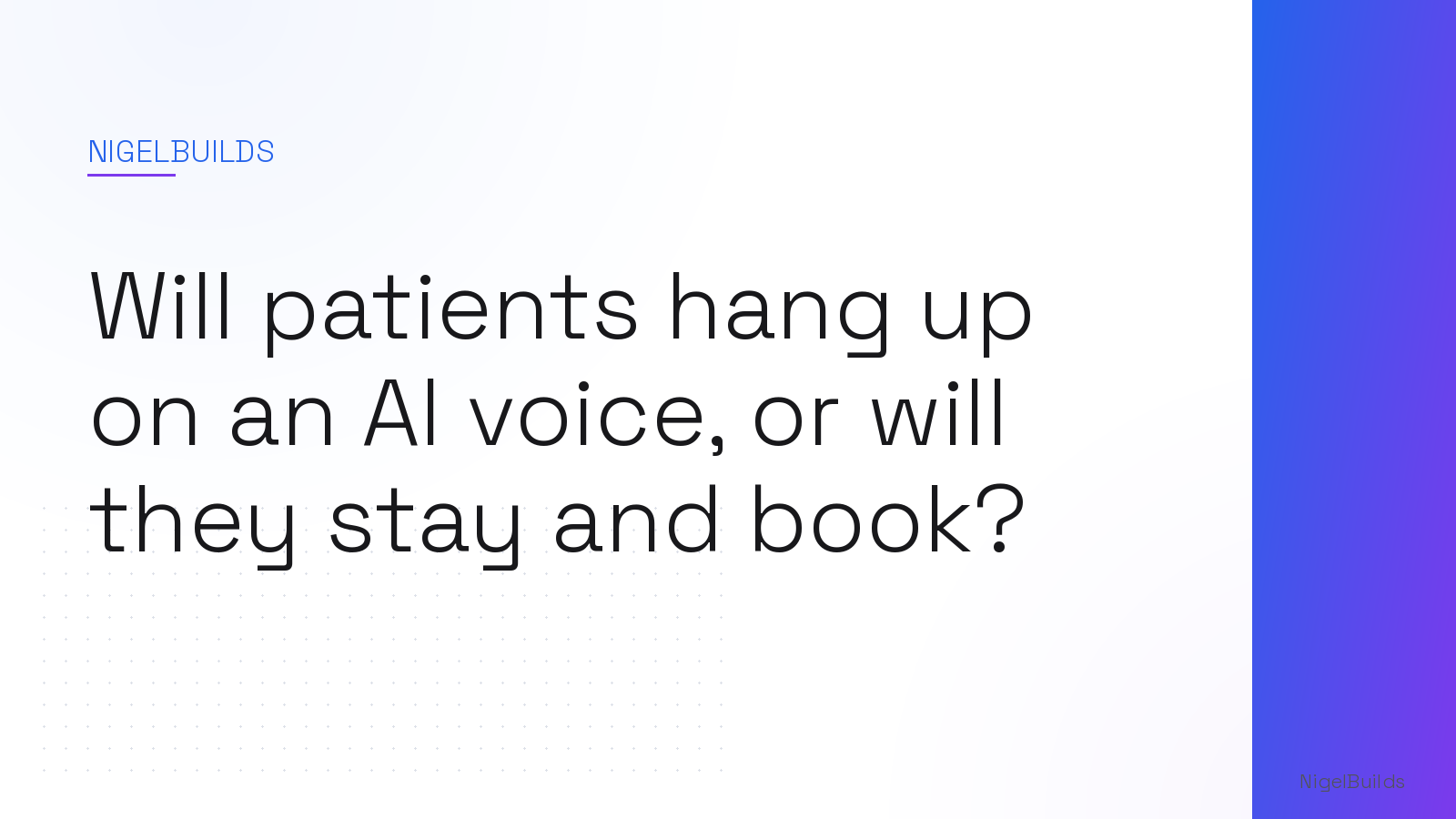 Editorial illustration for the article: Will patients hang up on an AI voice, or will they stay and book?