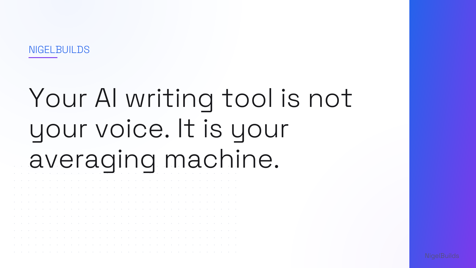 Editorial illustration for the article: Your AI writing tool is not your voice. It is your averaging machine.