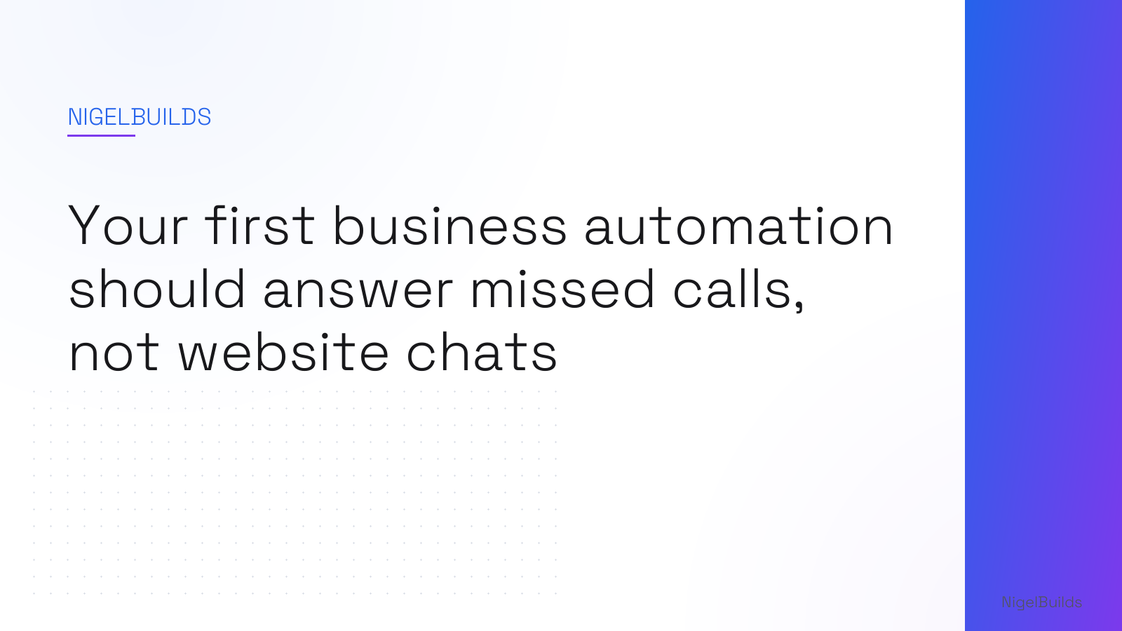 Editorial illustration for the article: Your first business automation should answer missed calls, not website chats