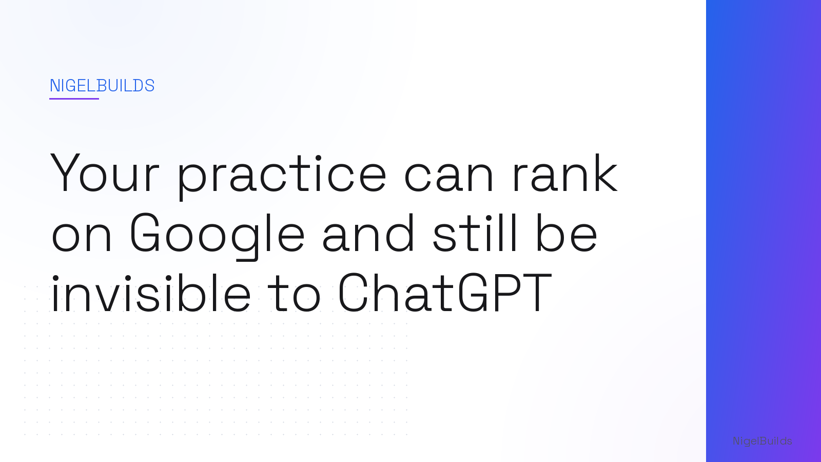 Editorial illustration for the article: Your practice can rank on Google and still be invisible to ChatGPT