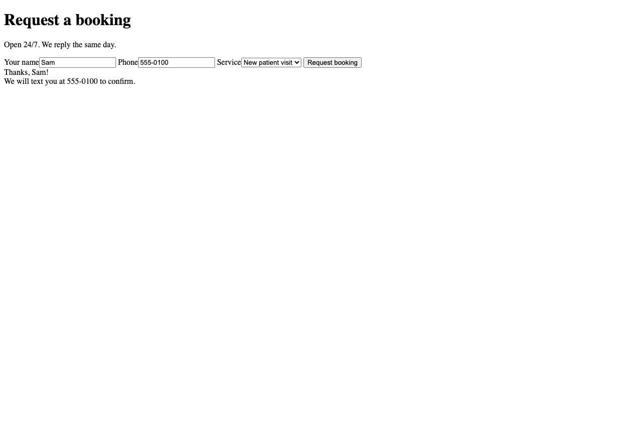 Step 3: Show the confirmation